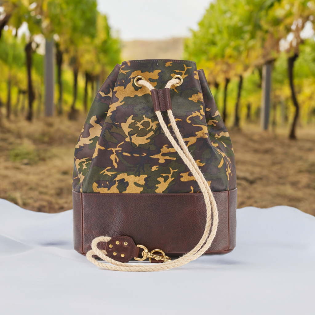 WANDERLUST Leather Duffle Bag ~ Tan Camo-Luggage-[bar code]-TanCamoDuffle-Prince of Scots