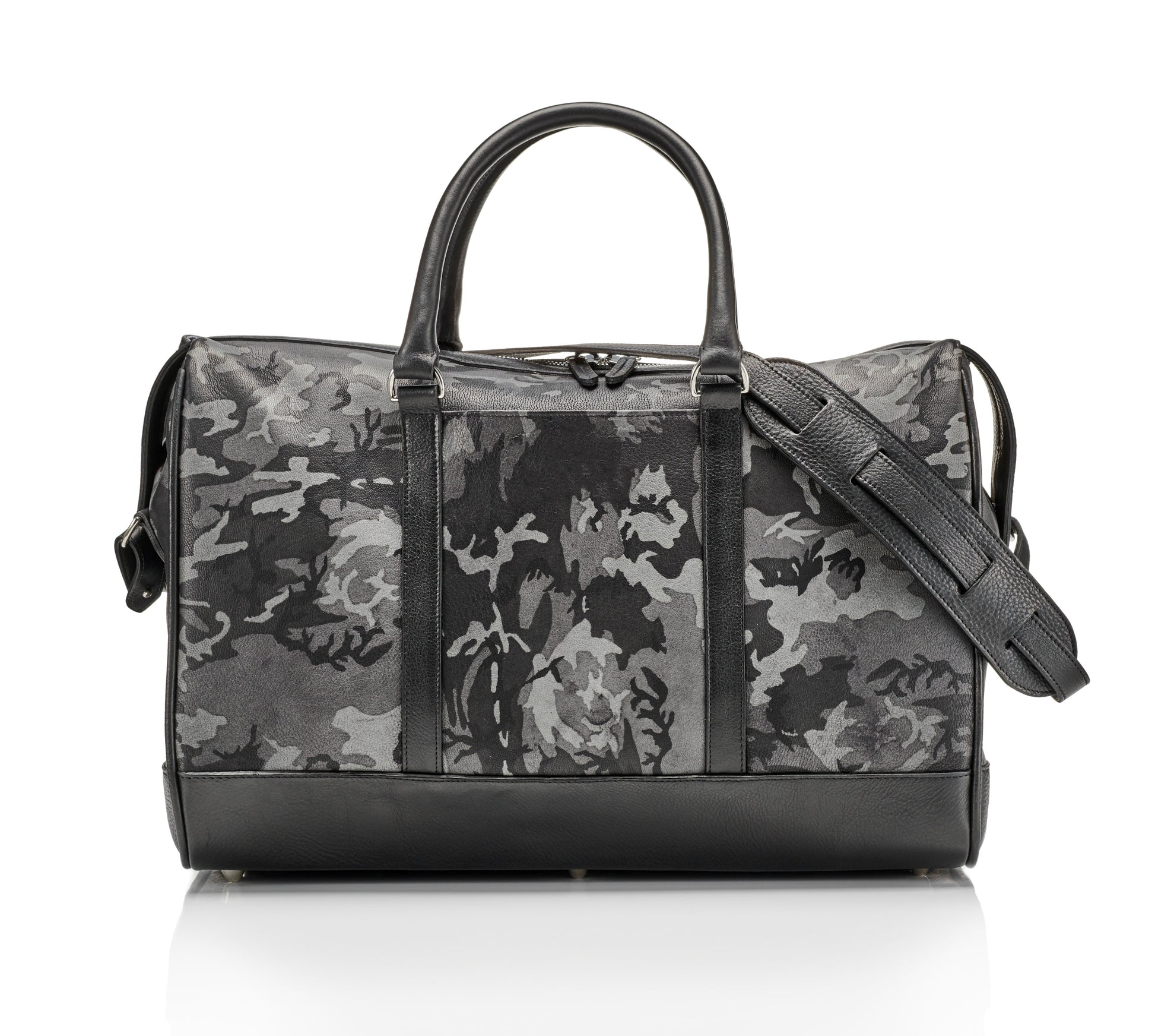 WANDERLUST Leather Weekender ~ Grey Camo-Luggage-[bar code]-GreyCamoWeekender-Prince of Scots