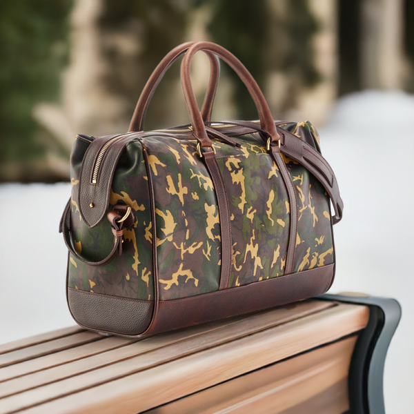 WANDERLUST Leather Weekender ~ Tan Camo-Luggage-[bar code]-TanCamoWeekender-Prince of Scots