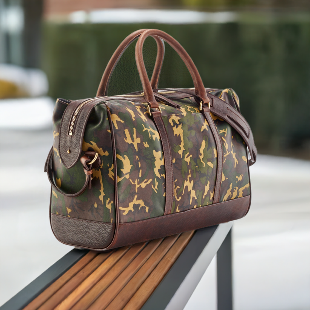 WANDERLUST Leather Weekender ~ Tan Camo-Luggage-[bar code]-TanCamoWeekender-Prince of Scots