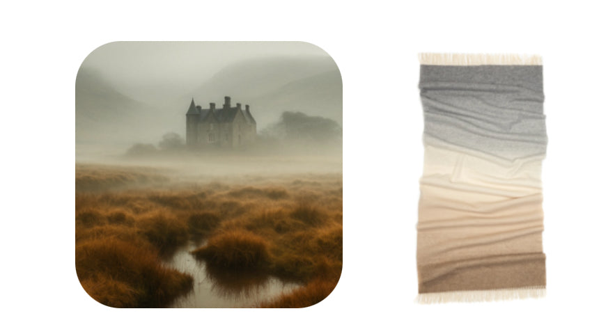 Whisper Ombre Merino Wool Throw – Fog | Prince of Scots-Throws and Blankets-[bar code]-Prince of Scots