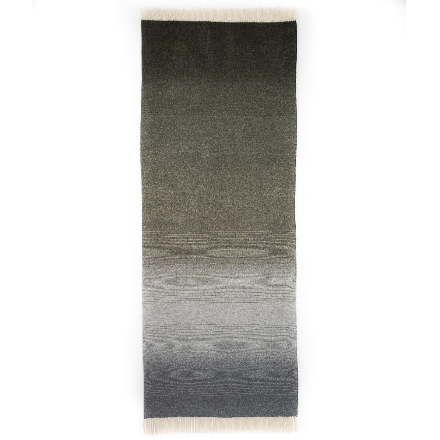 Whisper Ombre Merino Throw in Moss – Luxury Grey to Green Gradient Blanket by Prince of Scots