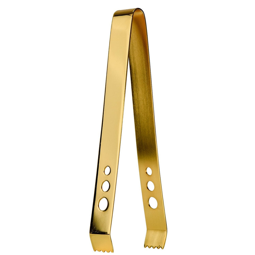 24K Gold Plate 7 Inch Professional Series Ice Tongs (Gift Box)-Barware-Prince of Scots-810032751616-BarIceTongG-Prince of Scots