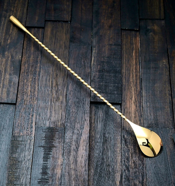 Prince of Scots 24K Gold-Plate Tear Drop Bar Spoon (Premium Gift Box)-Barware-810032751883-24KGoldTear-Prince of Scots