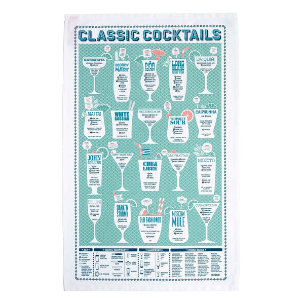 Classic Cocktails Bar Towel-Barware-Stuart Gardiner Design-Prince of Scots