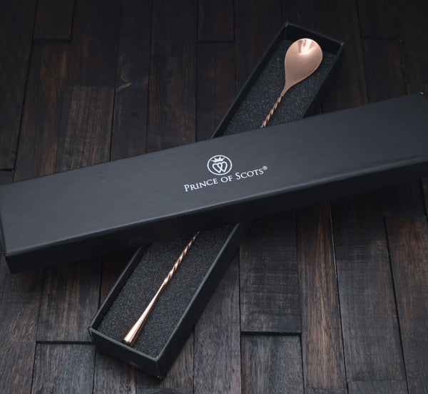 Prince of Scots Copper Plate Tear Drop Bar Spoon (Premium Gift Box)-Barware-810032751890-BarSpoonTearC-Prince of Scots