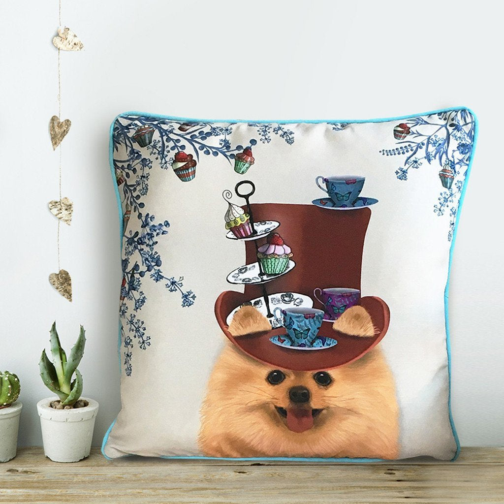 FabFunky Milliner Pomeranian Pillow ~ 18" x 18" ~-Pillows-FabFunky-Prince of Scots