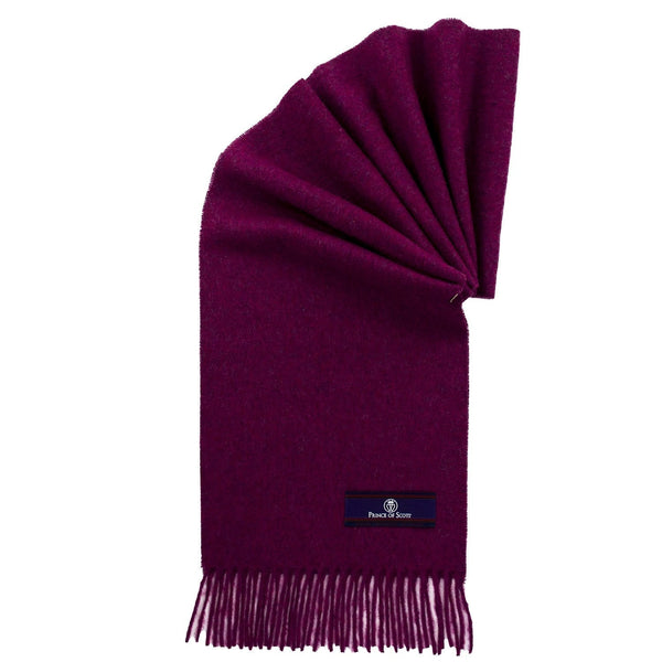 Prince of Scots Fringed Merino Wool Scarf (Crimson)-scarf-Prince of Scots-PrinceCrimson-810032759766-Prince of Scots
