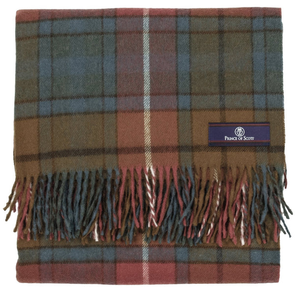 Prince of Scots Highland Tartan Tweed Merino Wool Throw ~ Antique Buchanan~-Throws and Blankets-Prince of Scots-Prince of Scots