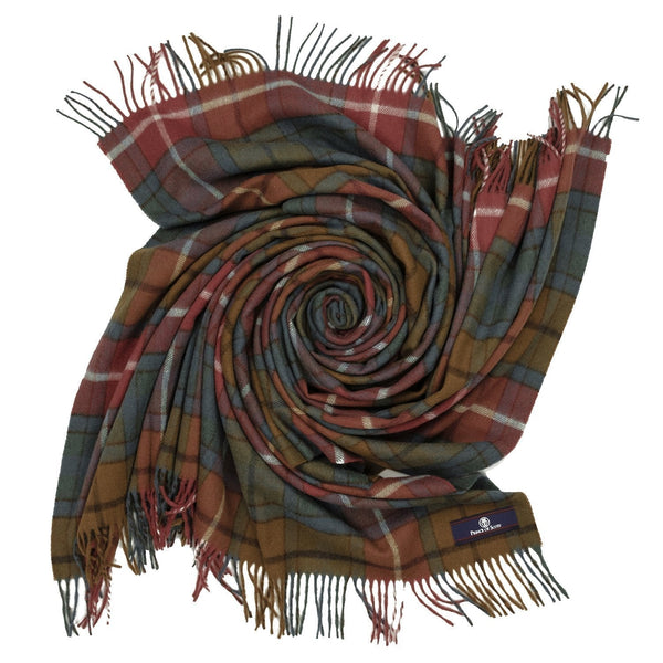 Prince of Scots Highland Tartan Tweed Merino Wool Throw ~ Antique Buchanan~-Throws and Blankets-Prince of Scots-Prince of Scots