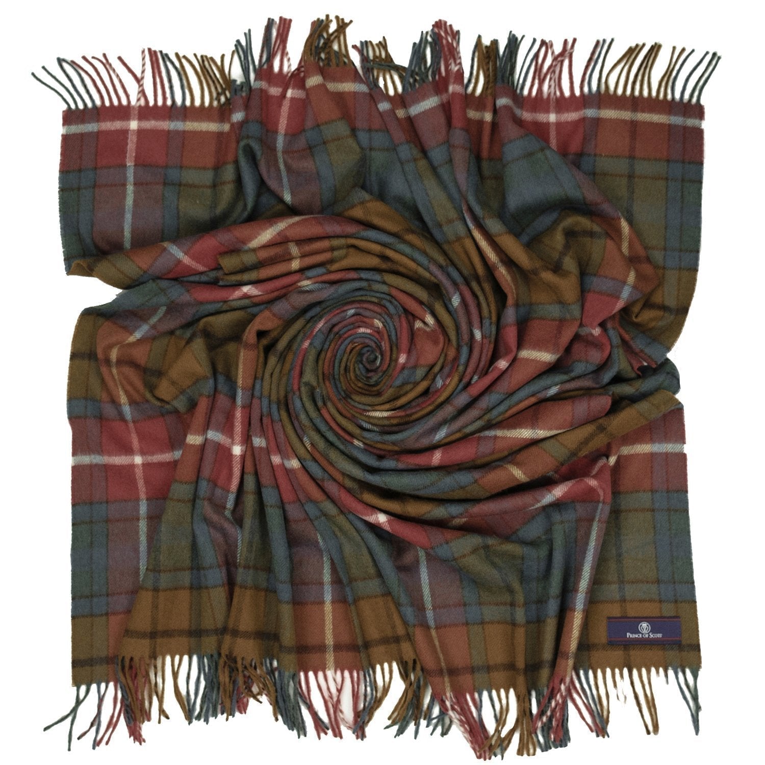 Prince of Scots Highland Tartan Tweed Merino Wool Throw ~ Antique Buchanan~-Throws and Blankets-Prince of Scots-Prince of Scots