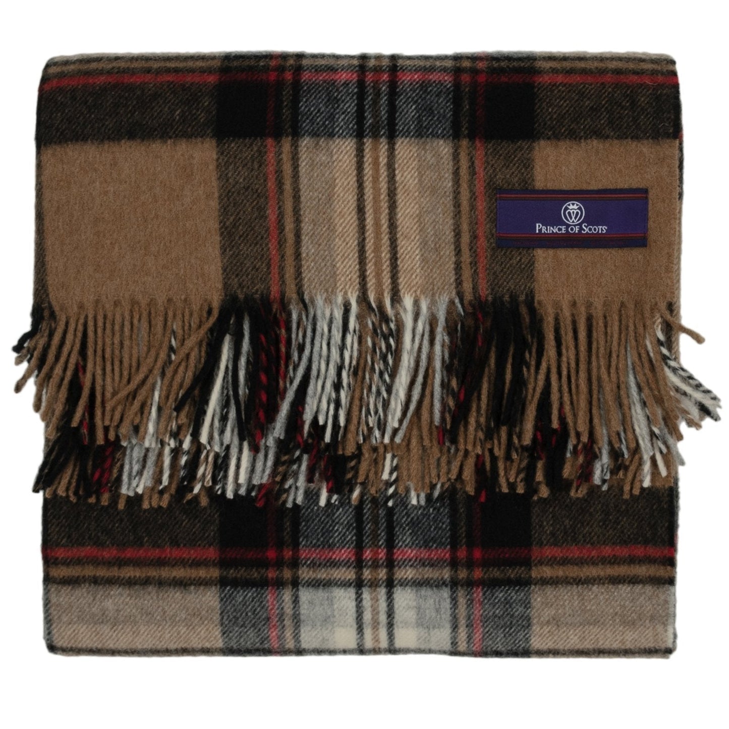 Prince of Scots Highland Tartan Tweed Merino Wool Throw ~ Camel Stewart ~-Throws and Blankets-Prince of Scots-Prince of Scots