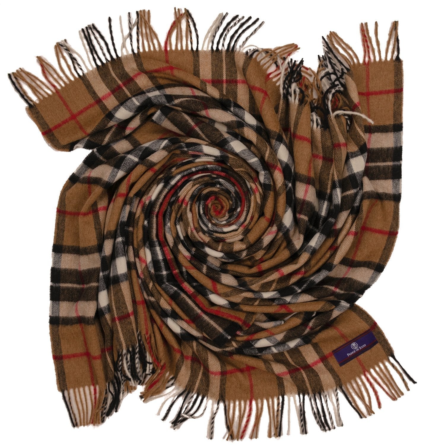 Prince of Scots Highland Tartan Tweed Merino Wool Throw ~ Camel Thompson ~-Prince of Scots-Prince of Scots