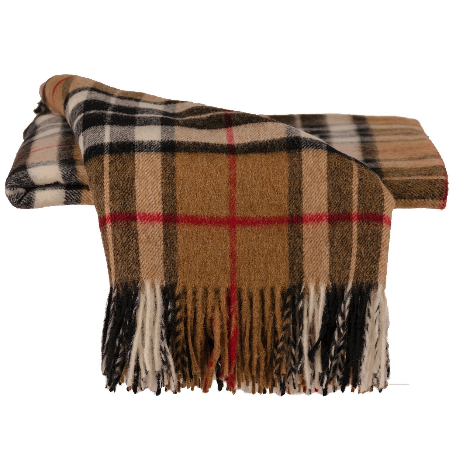 Prince of Scots Highland Tartan Tweed Merino Wool Throw ~ Camel Thompson ~-Prince of Scots-Prince of Scots