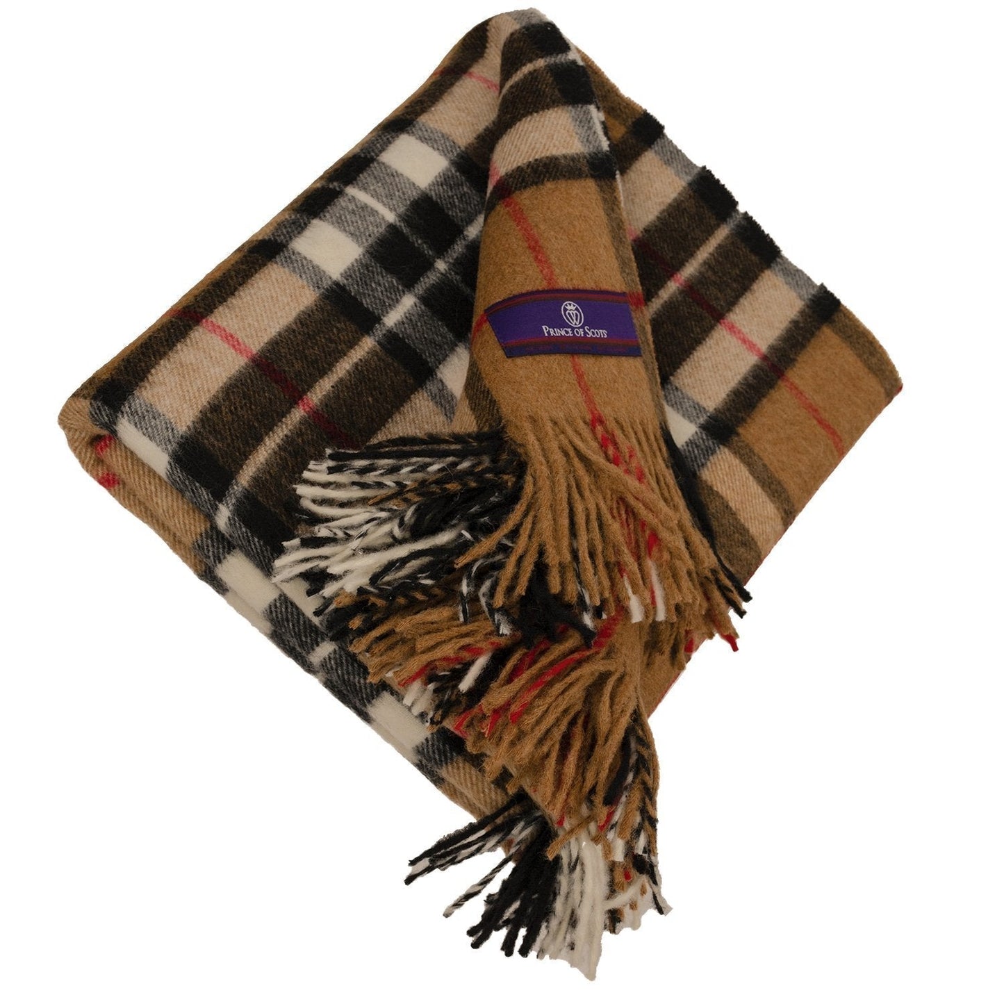 Prince of Scots Highland Tartan Tweed Merino Wool Throw ~ Camel Thompson ~-Prince of Scots-Prince of Scots