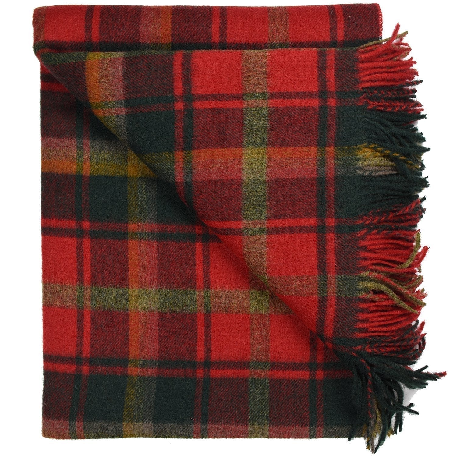 Prince of Scots Highland Tartan Tweed Merino Wool Throw ~ Dark Maple ~-Prince of Scots-Prince of Scots