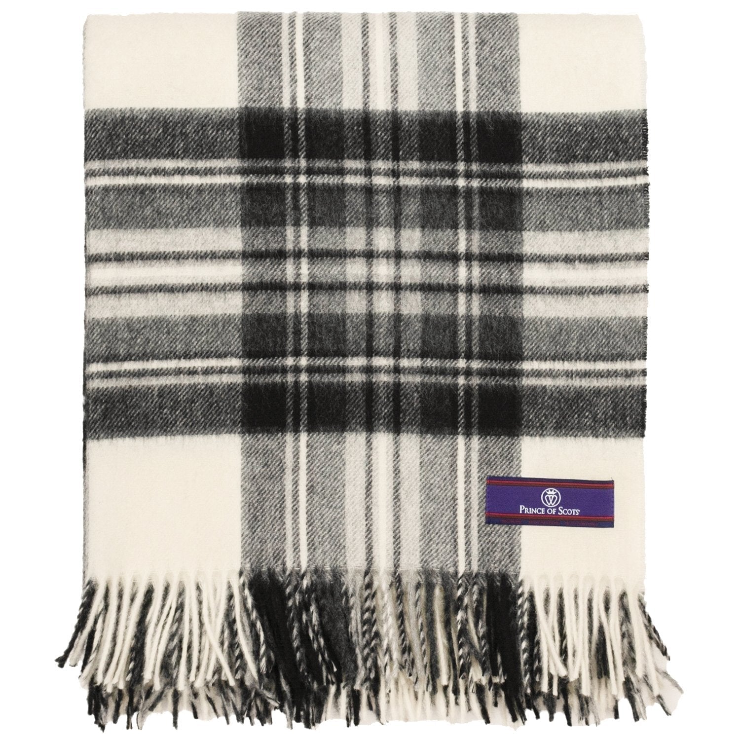 Prince of Scots Highland Tartan Tweed Merino Wool Throw ~ Dress Grey Stewart ~-Throws and Blankets-Prince of Scots-Prince of Scots