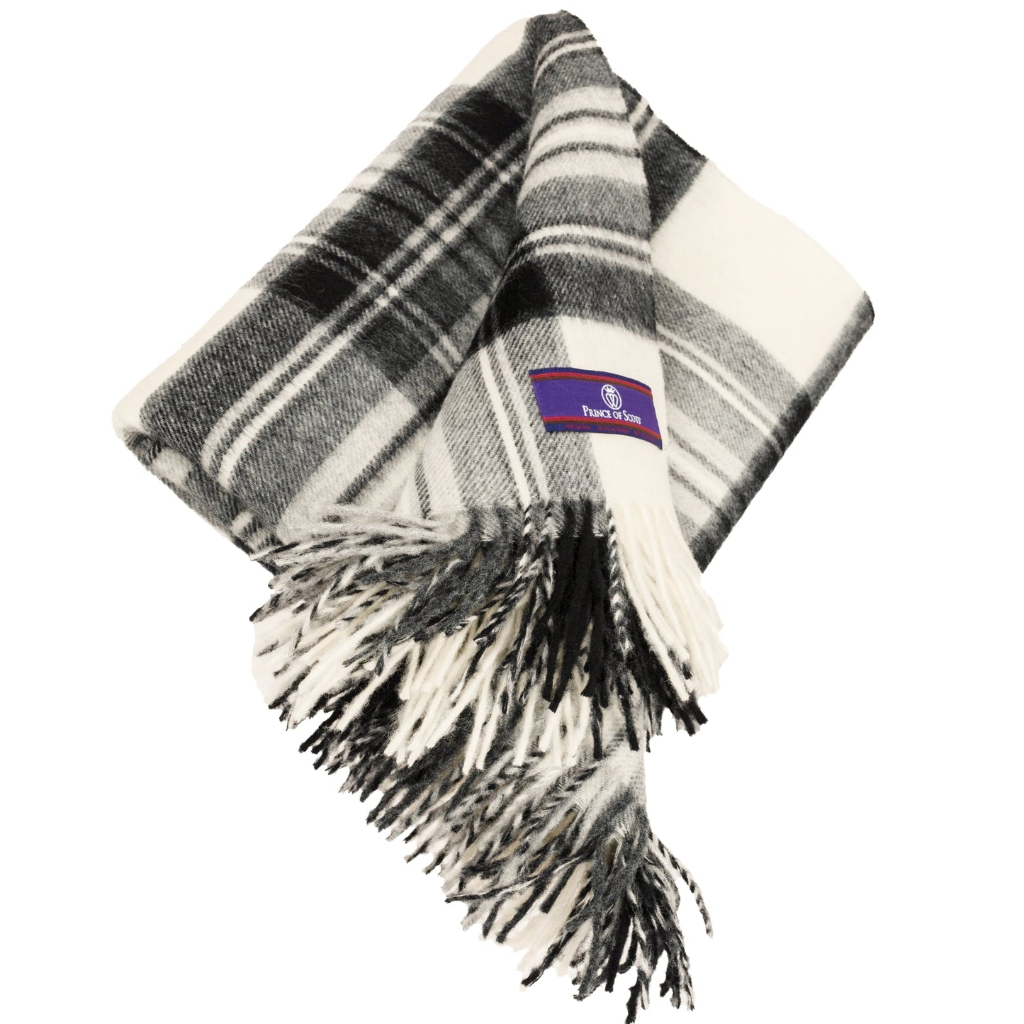 Prince of Scots Highland Tartan Tweed Merino Wool Throw ~ Dress Grey Stewart ~-Throws and Blankets-Prince of Scots-Prince of Scots