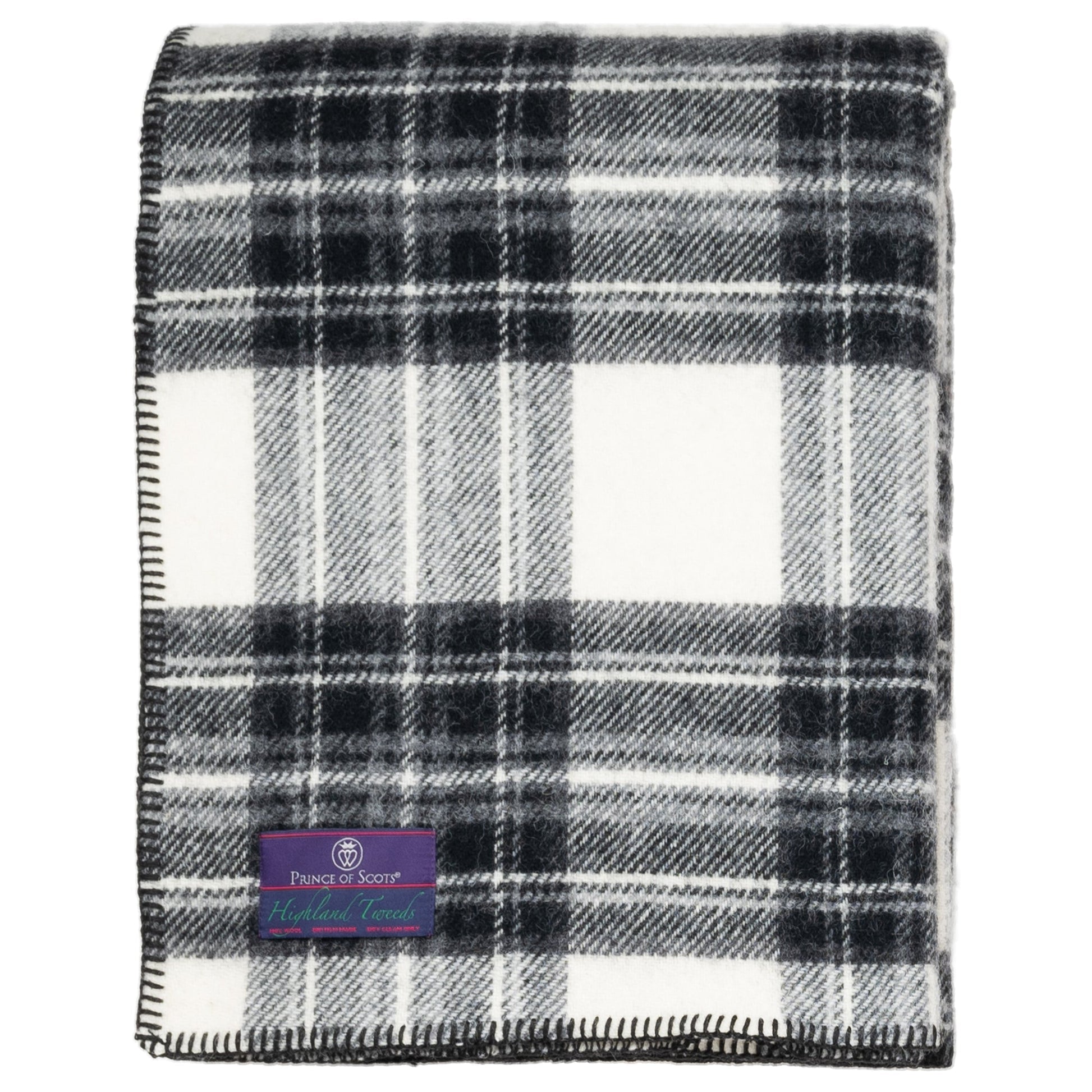 Prince of Scots Highland Tweeds BIG Throw ~ Dress Grey Stewart ~-Throws and Blankets-810032752989-BIGThrowDressGreyStewart-Prince of Scots