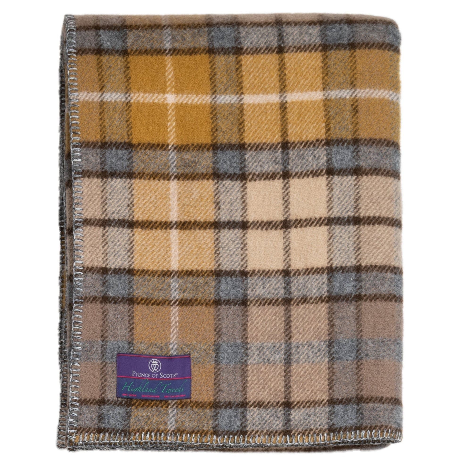 Prince of Scots Highland Tweeds BIG Throw ~Natural Buchanan ~-Throws and Blankets-810032753016-BIGThrowNaturalBuch-Prince of Scots