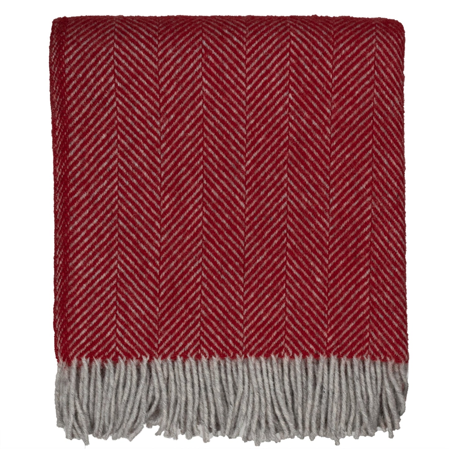 Highland Tweed Herringbone Pure New Wool Throw ~ Ruby Red ~-Throws and Blankets-810032752415-K4050030-030-Prince of Scots