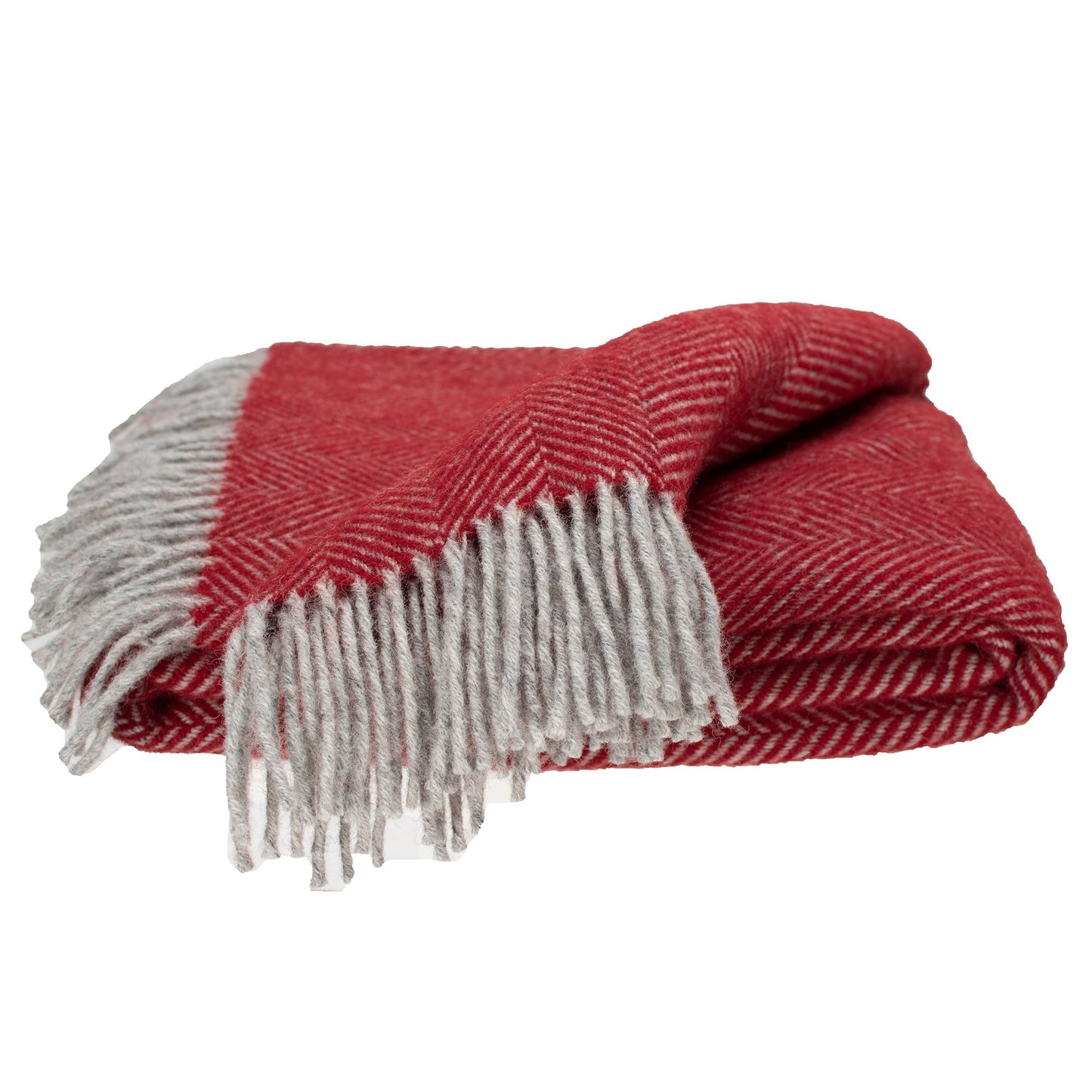 Highland Tweed Herringbone Pure New Wool Throw ~ Ruby Red ~-Throws and Blankets-810032752415-K4050030-030-Prince of Scots