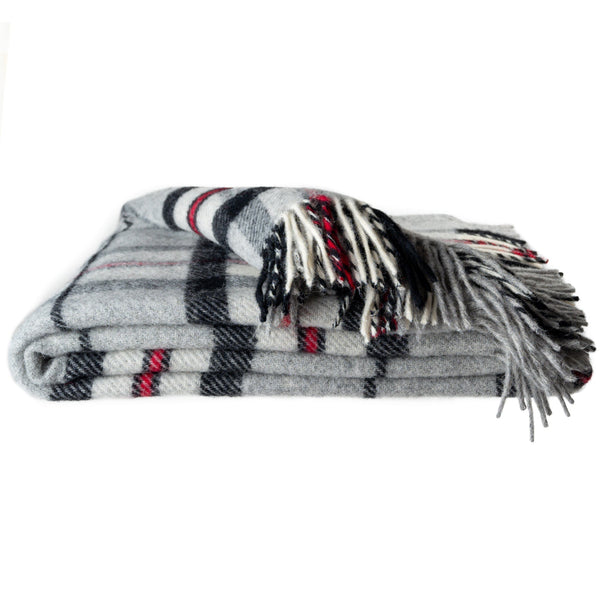 Grey Combo, Pure Wool Tartan Small Blanket