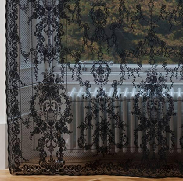 Premium Sheer Panels: The Linda - Black-Home Gifts-Prince of Scots-69" X 90"-Prince of Scots