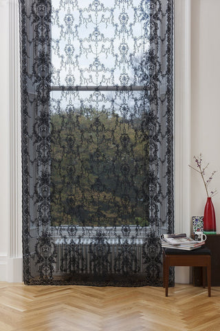 Premium Sheer Panels: The Linda - Black-Home Gifts-Prince of Scots-Prince of Scots
