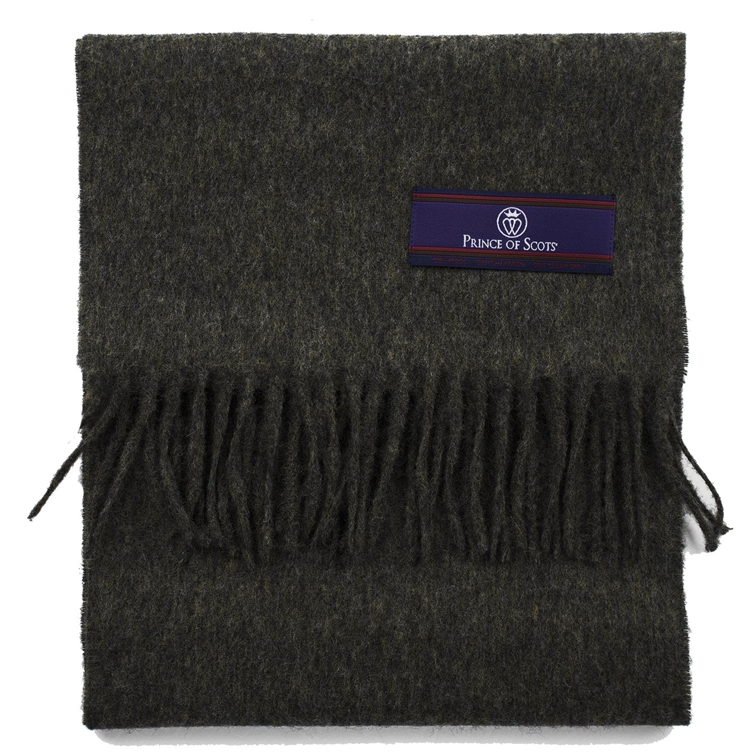 Prince of Scots Fringed Merino Wool Scarf (Grey)-scarf-Prince of Scots-PrinceGrey-810032759797-Prince of Scots