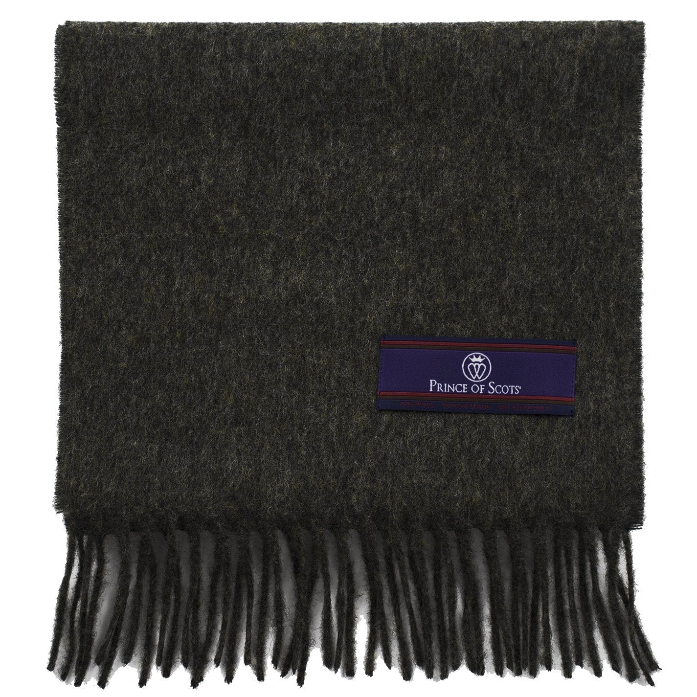 Prince of Scots Fringed Merino Wool Scarf (Grey)-scarf-Prince of Scots-PrinceGrey-810032759797-Prince of Scots