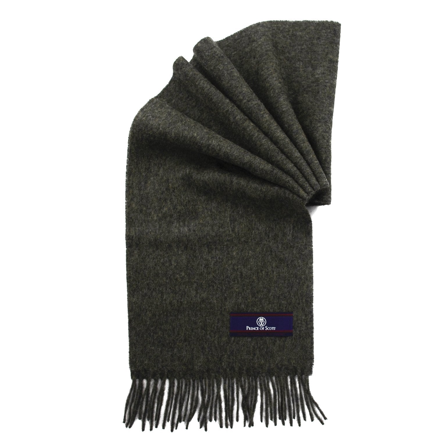 Prince of Scots Fringed Merino Wool Scarf (Grey)-scarf-Prince of Scots-PrinceGrey-810032759797-Prince of Scots