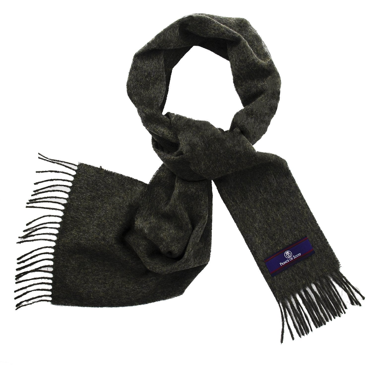 Prince of Scots Fringed Merino Wool Scarf (Grey)-scarf-Prince of Scots-PrinceGrey-810032759797-Prince of Scots