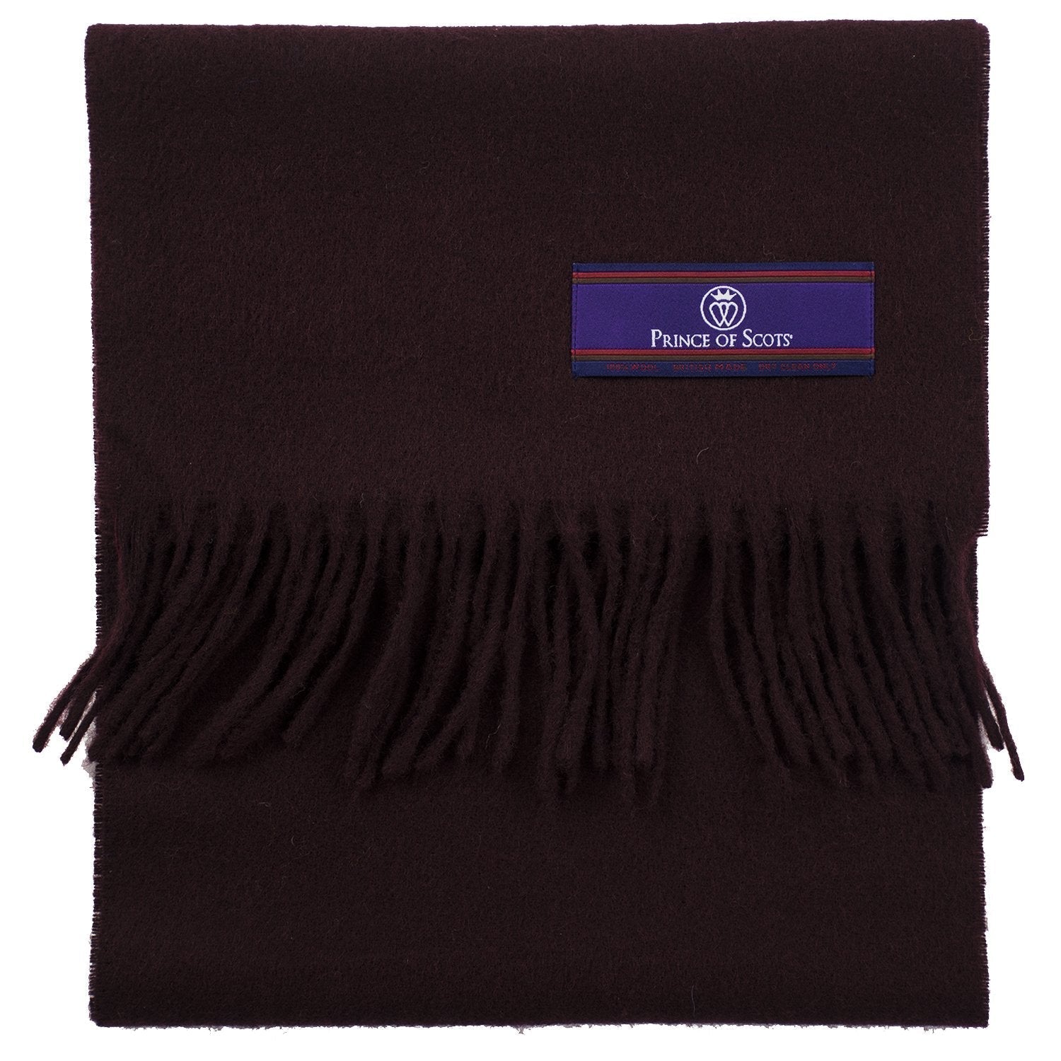 Prince of Scots Fringed Merino Wool Scarf (Merlot)-scarf-Prince of Scots-PrinceMerlot-810032759780-Prince of Scots