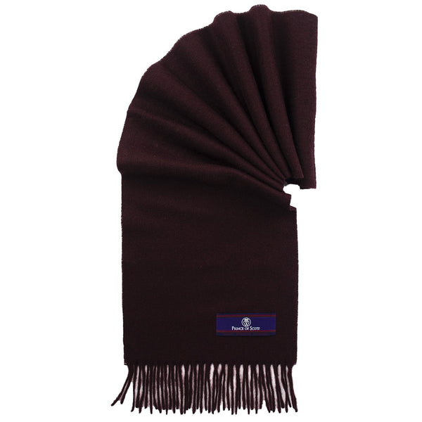 Prince of Scots Fringed Merino Wool Scarf (Merlot)-scarf-Prince of Scots-PrinceMerlot-810032759780-Prince of Scots