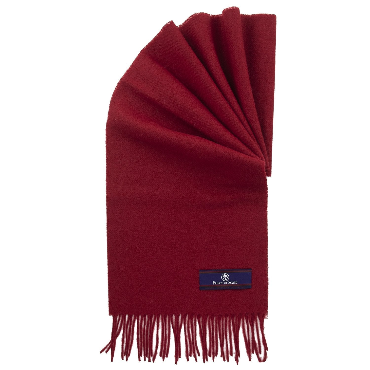 Prince of Scots Fringed Merino Wool Scarf (Red)-scarf-Prince of Scots-PrinceRed-810032759834-Prince of Scots