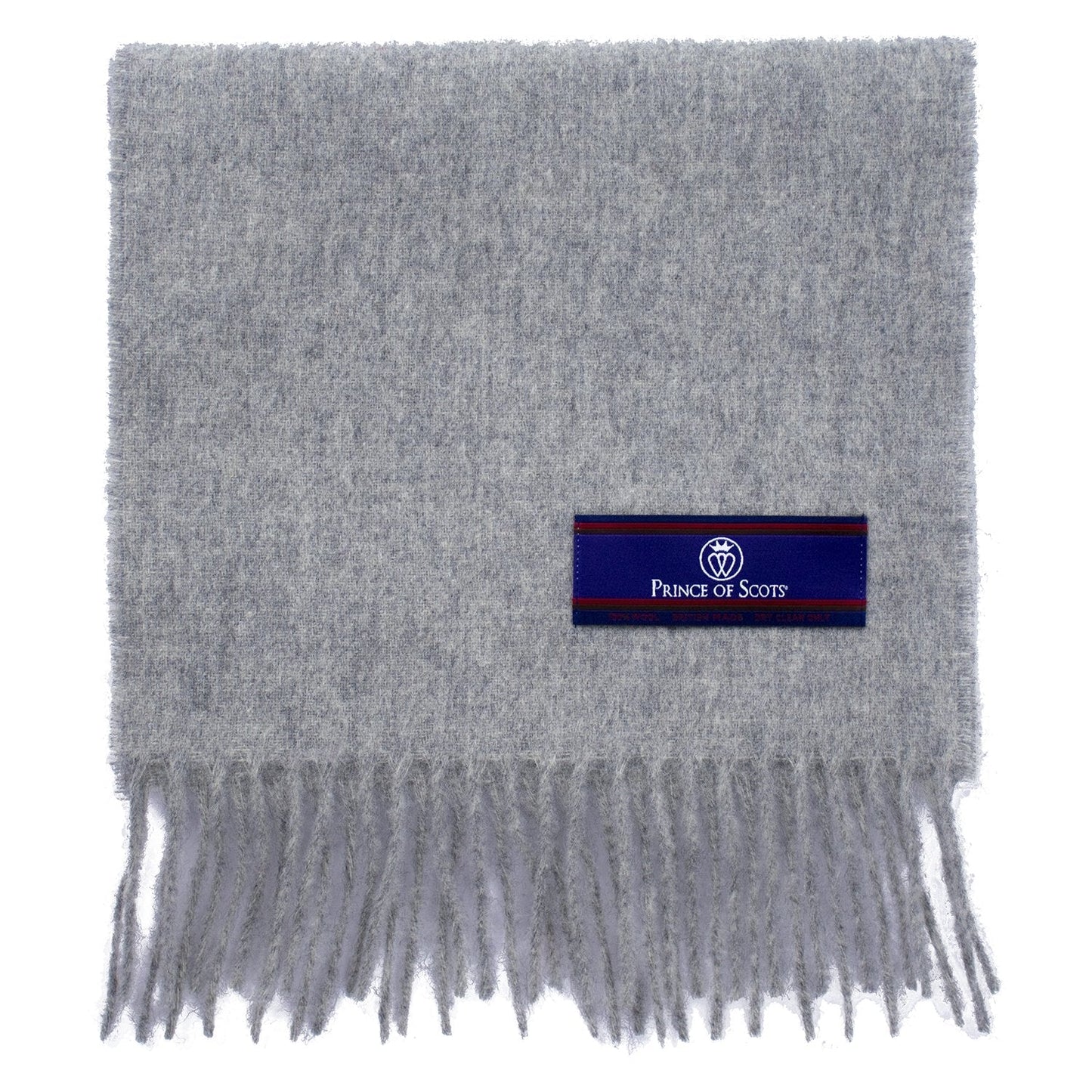 Prince of Scots Fringed Merino Wool Scarf (Silver)-scarf-Prince of Scots-PrinceSilver-810032759841-Prince of Scots