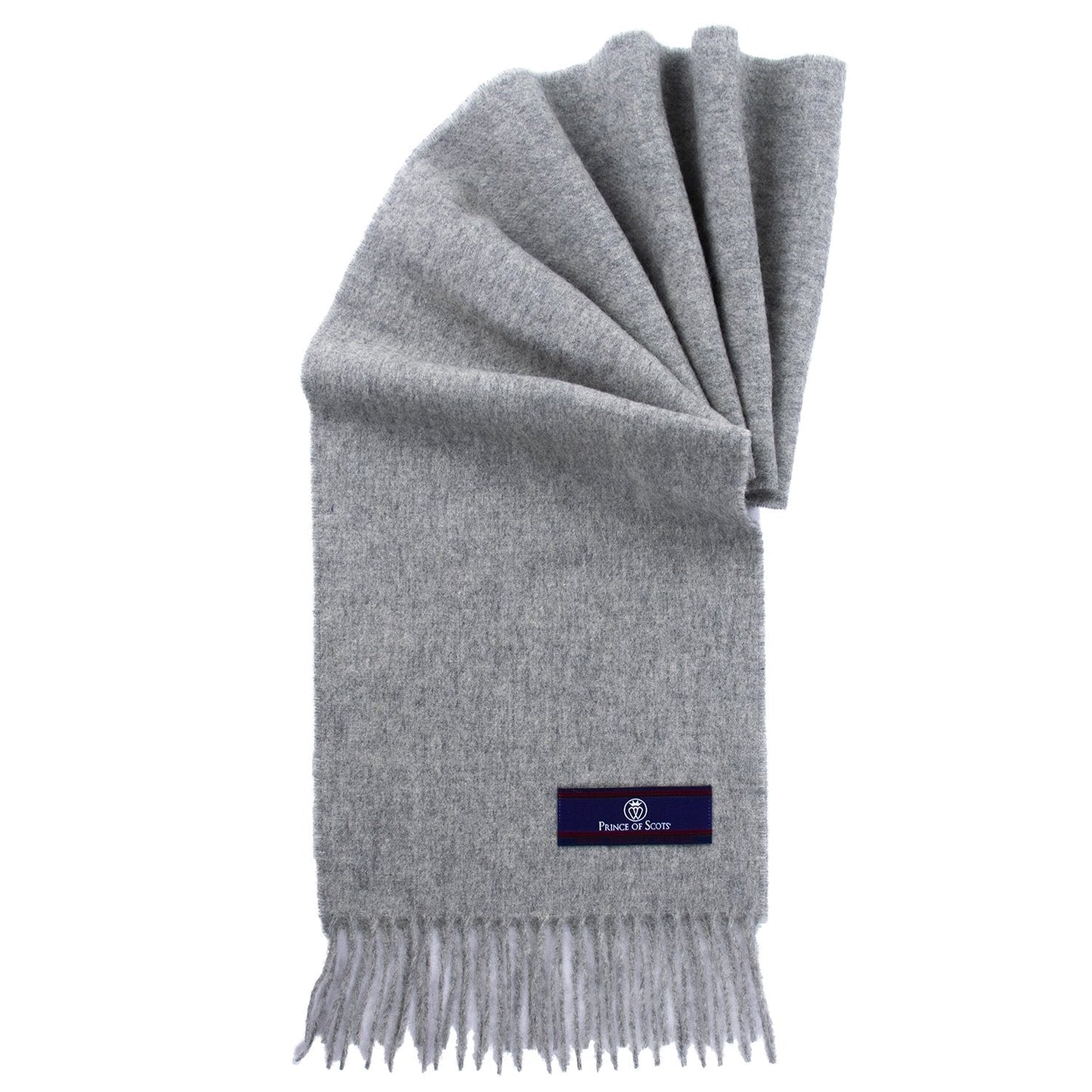 Prince of Scots Fringed Merino Wool Scarf (Silver)-scarf-Prince of Scots-PrinceSilver-810032759841-Prince of Scots