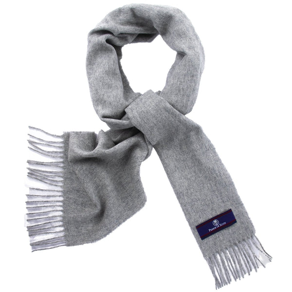 Prince of Scots Fringed Merino Wool Scarf (Silver)-scarf-Prince of Scots-PrinceSilver-810032759841-Prince of Scots