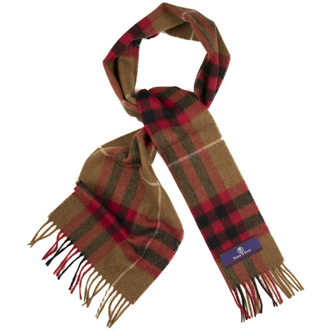 Prince of Scots Heritage Plaid Fringed Merino Wool Scarf (Cambridge Camel)-scarf-HScarf472M7-810032759995-Prince of Scots-Prince of Scots