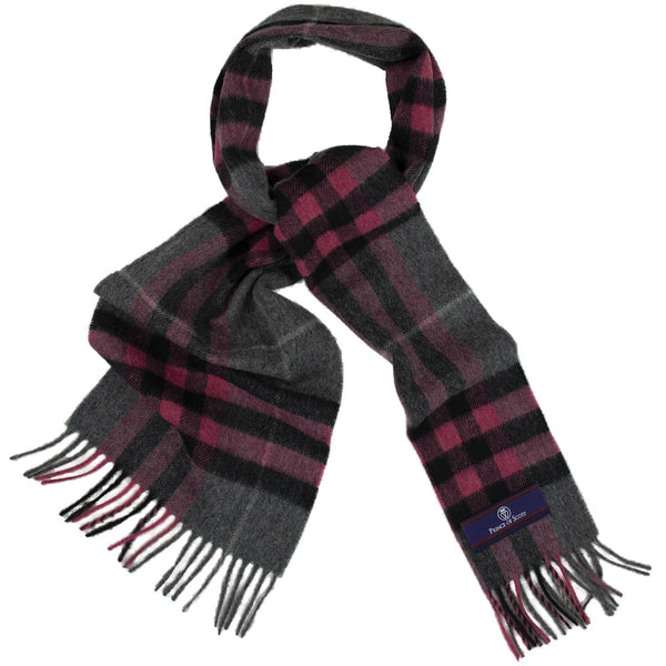 Prince of Scots Heritage Plaid Fringed Merino Wool Scarf (Cambridge Grey)-scarf-HScarf472A1-810032759988-Prince of Scots-Prince of Scots