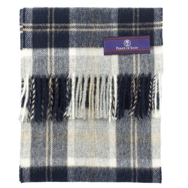 Prince of Scots Heritage Plaid Fringed Merino Wool Scarf (Stirling Silver)-scarf-Prince of Scots-HScarf8701-810032752248-Prince of Scots