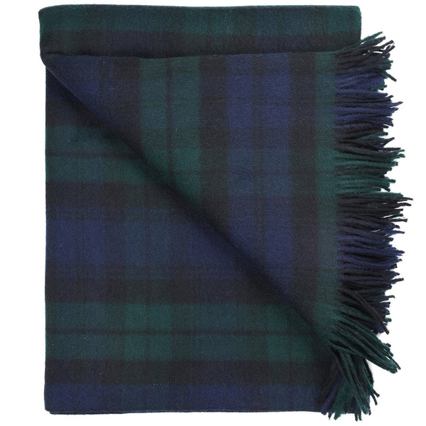Prince of Scots Highland Tartan Tweed Merino Wool Throw ~ Black Watch