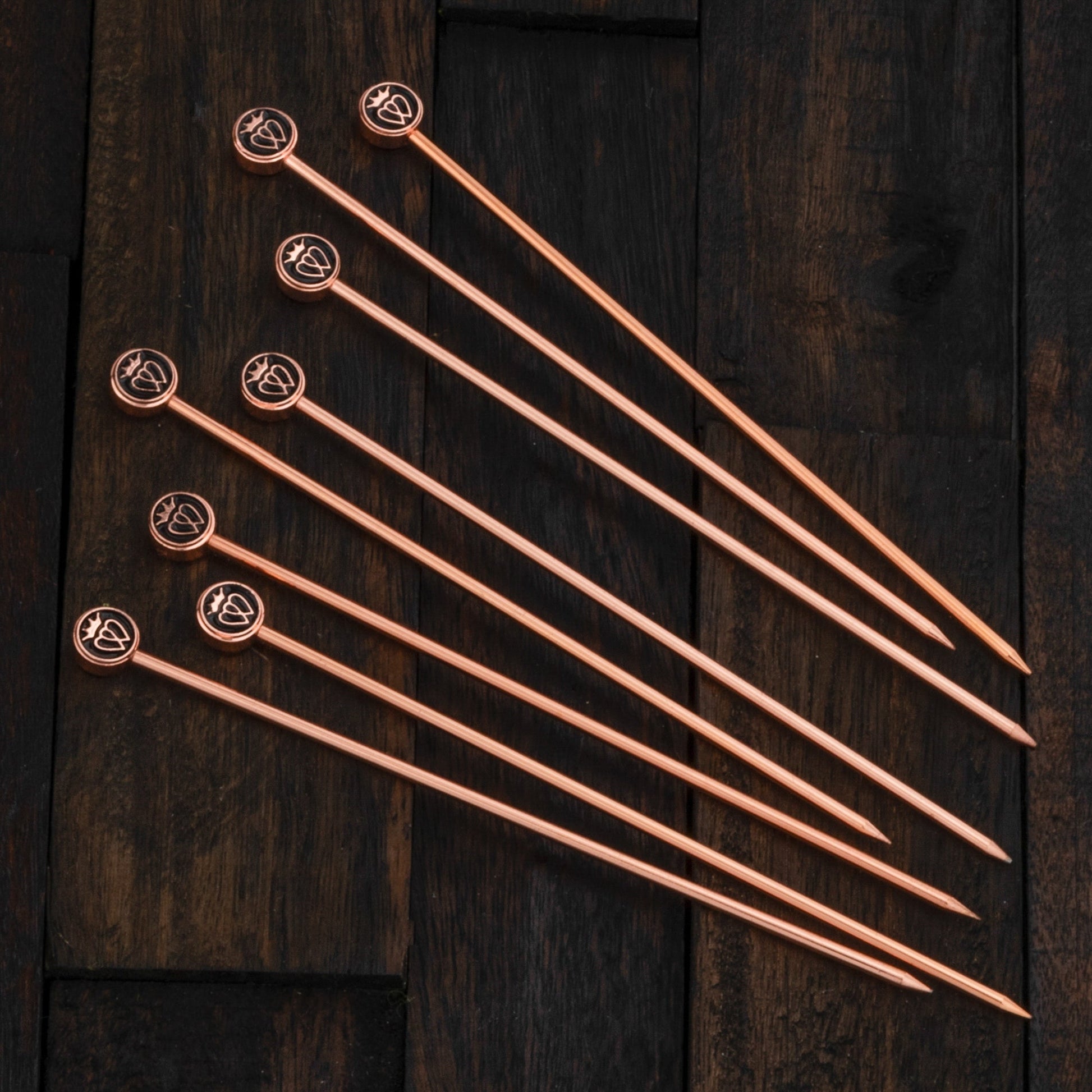 Prince of Scots Luckenbooth 8-Pack XL-Cocktail Picks (Copper in Gift Box)-Barware-810032752934-CopperLogoPick-Prince of Scots