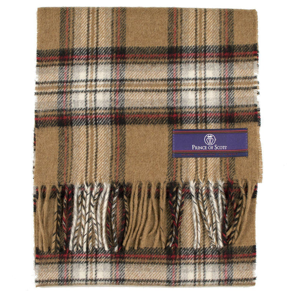 Prince of Scots Merino Lambswool Tartan Scarf (Camel Stewart)-Gifts-Prince of Scots-00810032750770-PrinceScarf08-Prince of Scots