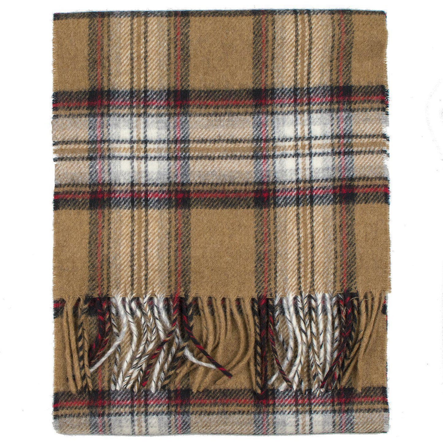 Prince of Scots Merino Lambswool Tartan Scarf (Camel Stewart)-Gifts-Prince of Scots-00810032750770-PrinceScarf08-Prince of Scots