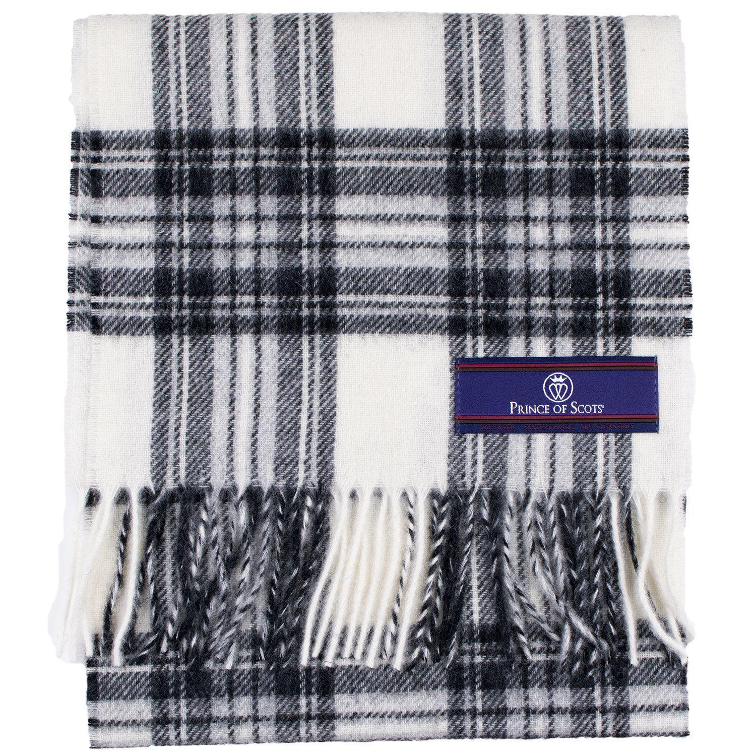 Prince of Scots Merino Lambswool Tartan Scarf (Dress Grey Stewart)-Gifts-Prince of Scots-00810032750756-PrinceScarf09-Prince of Scots