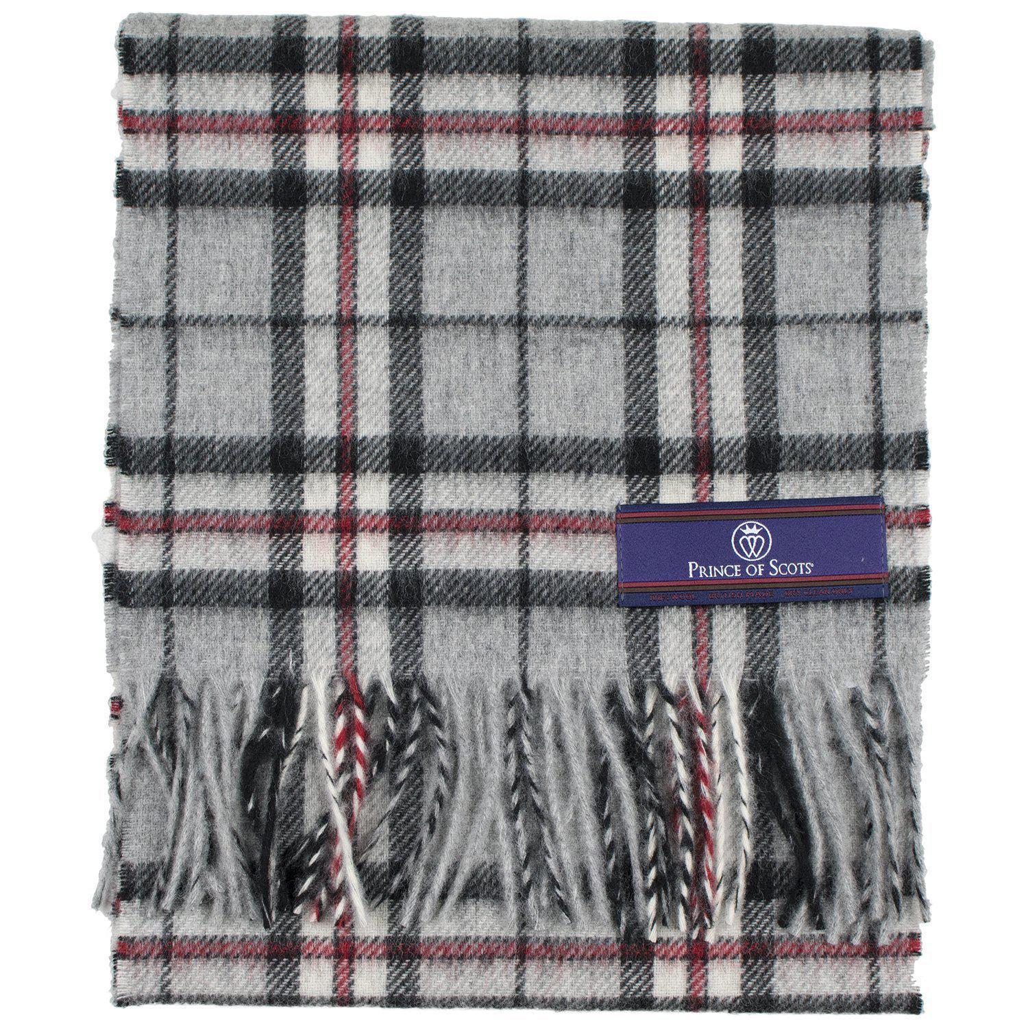 Prince of Scots Merino Lambswool Tartan Scarf (Grey Thompson)-Gifts-Prince of Scots-00810032750787-PrinceScarf07-Prince of Scots