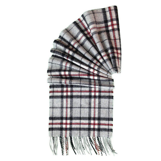 Prince of Scots Merino Lambswool Tartan Scarf (Grey Thompson)-Gifts-Prince of Scots-00810032750787-PrinceScarf07-Prince of Scots