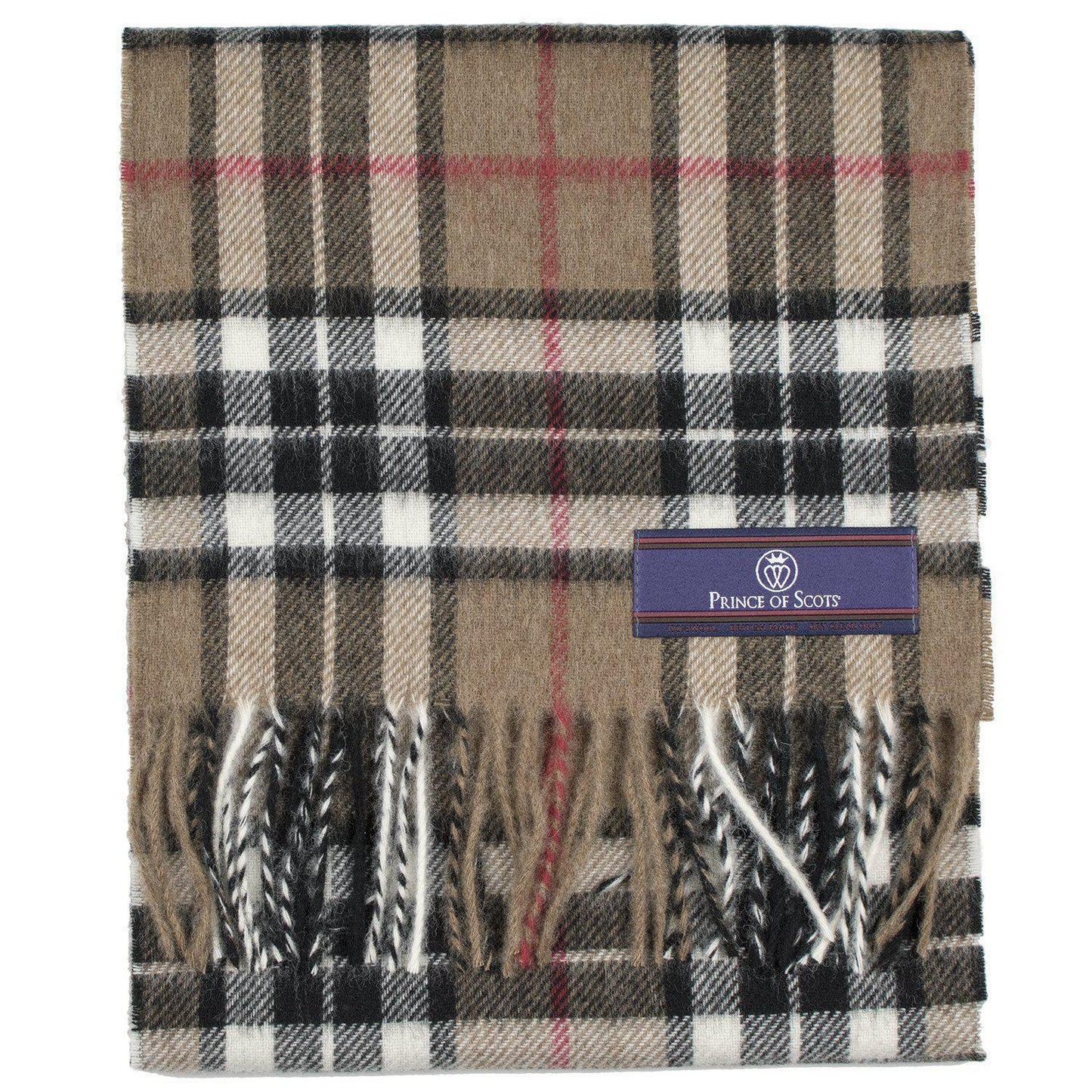 Prince of Scots Merino Lambswool Tartan Scarf (Thompson Camel)-Gifts-Prince of Scots-00810032750763-PrinceScarf03-Prince of Scots